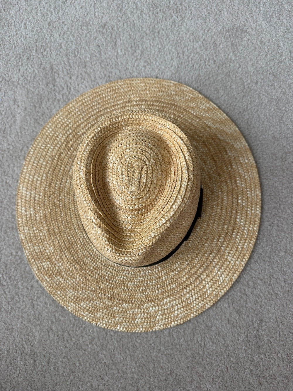 Brixton Natural Straw Sun Hat with Black Band - Picture 3 of 6
